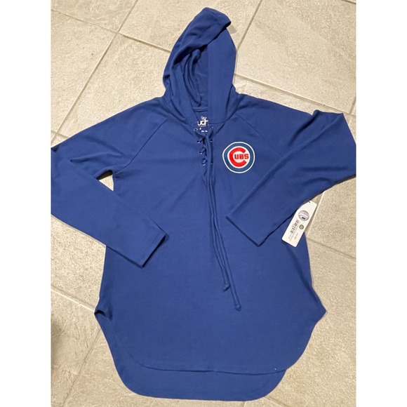 Chicago Cubs Touch by Alyssa Milano Womens Lightweight  Lace Front Hoodie Size M - Picture 1 of 6